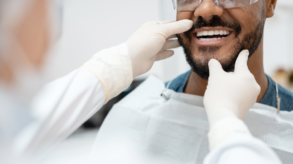 Man seeing dentist