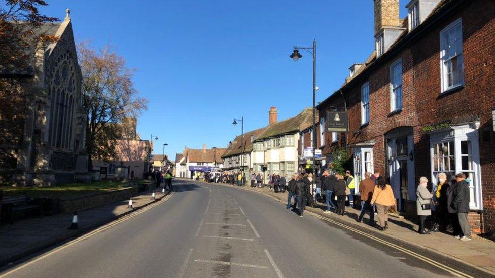 Mourners line streets in Mildenhall