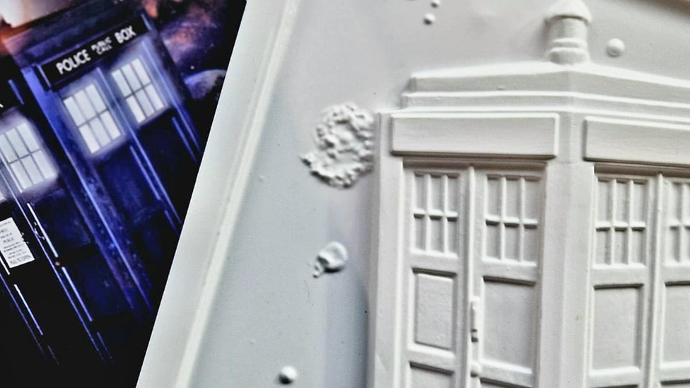 Image of tactile print of the Tardis