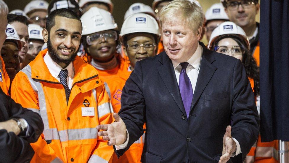 Boris Johnson and Crossrail workers