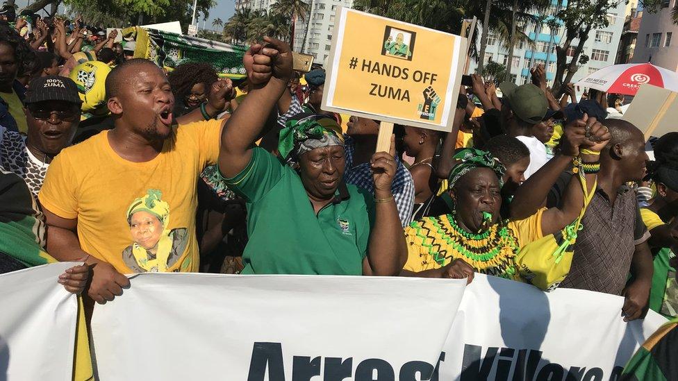 Jacob Zuma supporters in Durban April 2018