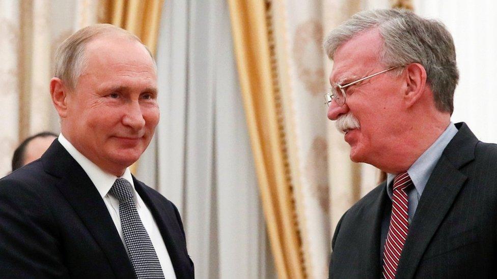 Mr Bolton spent about 90 minutes with the Russian president