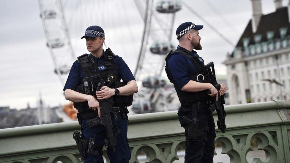 Armed police in London