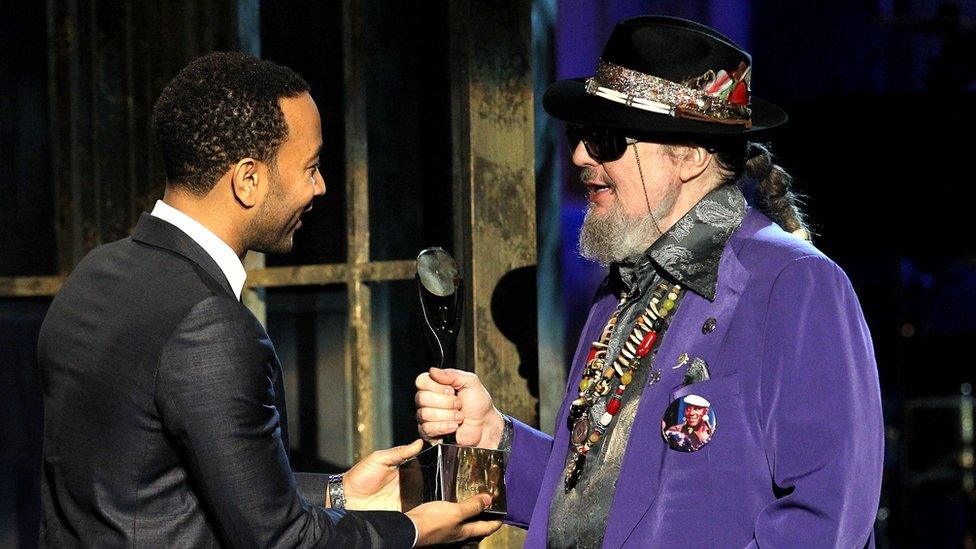 John Legend inducting Dr John at the the Rock and Roll Hall of Fame ceremony