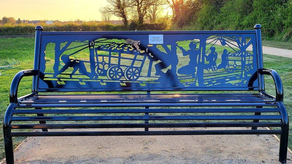 Benches were part of the Whitwick Colliery disaster memorial, in Hugglescote, Leicestershire