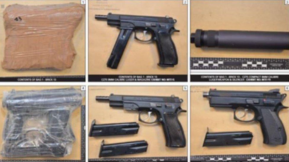 Guns, silencers and drugs