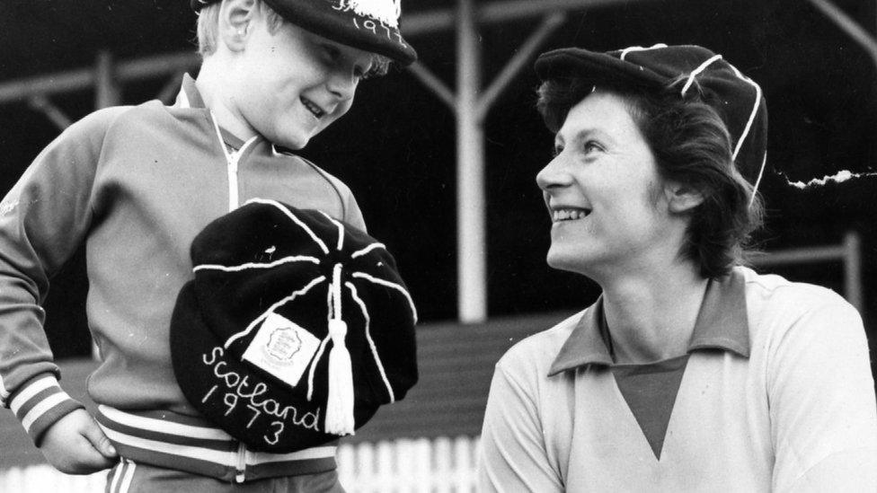 Sheila Parker, who captained the team with her son