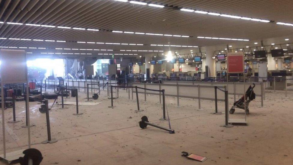 Aftermath of explosion in Brussels airport