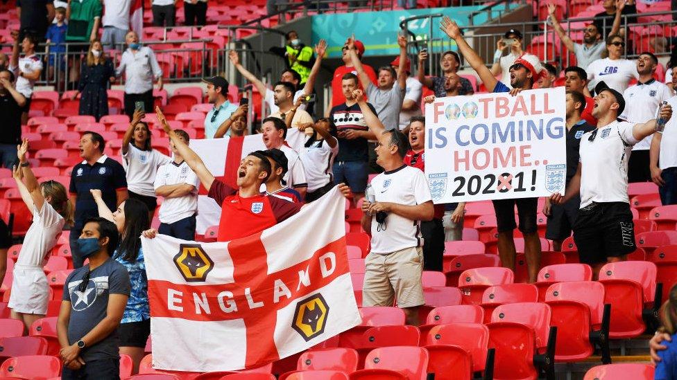 Supporters watch England play Croatia at Wembley