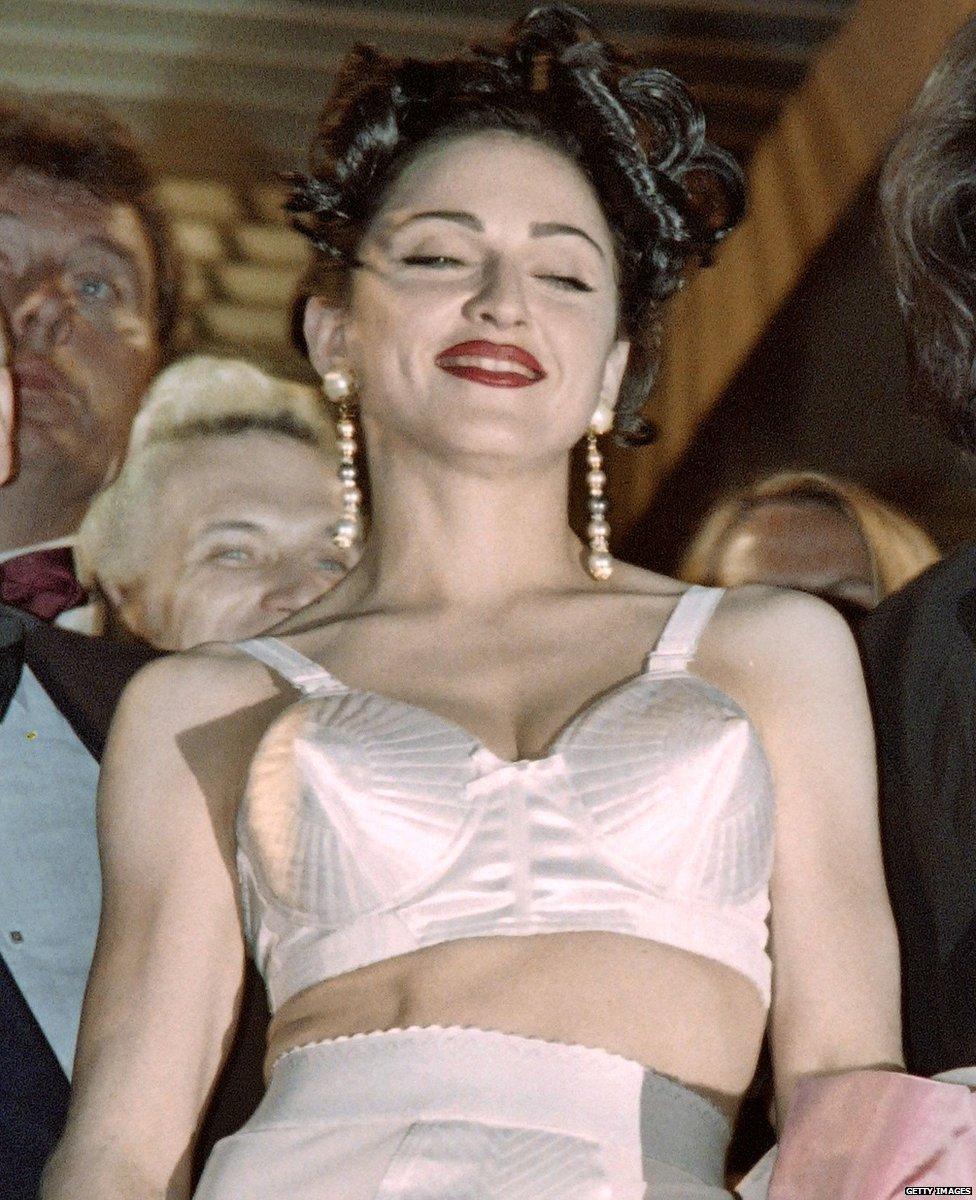 Madonna wearing underwear designed by Jean-Paul Gaultier