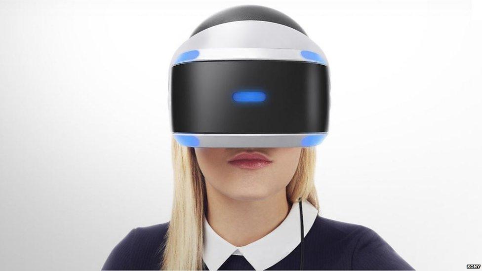 woman wearing a PSVR