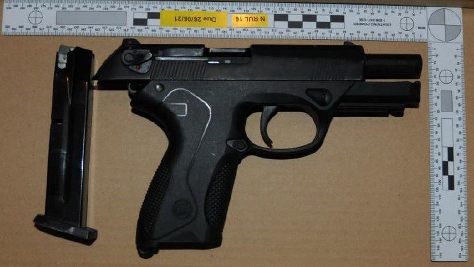 The imitation firearm used in the robbery