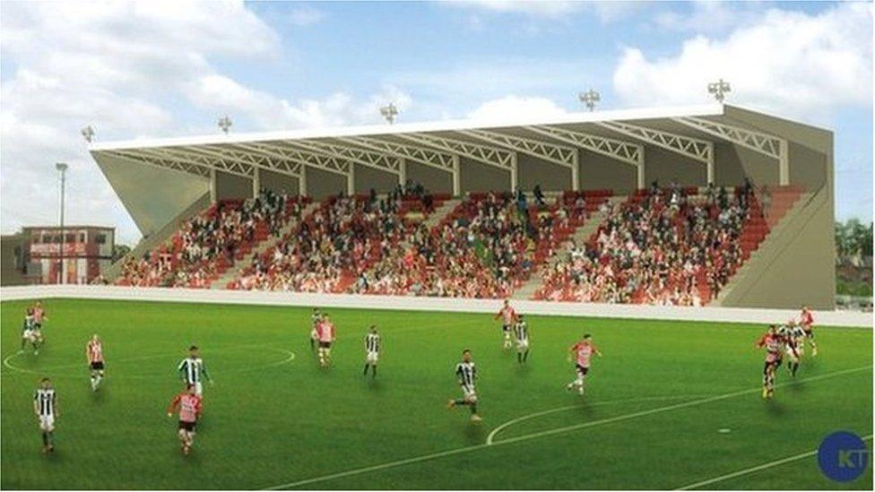 Artists' impression of St James Park development