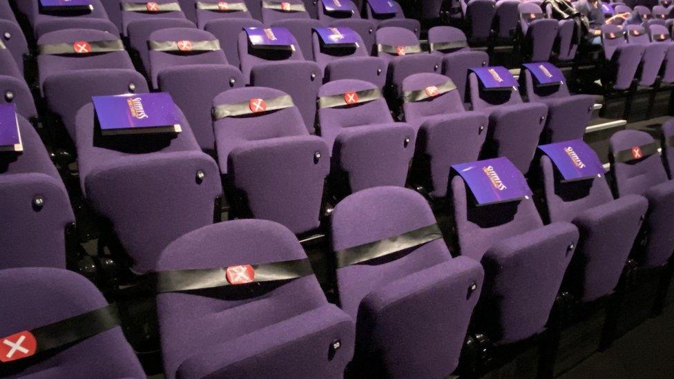 The seats in the Troubadour Theatre, Wembley Park