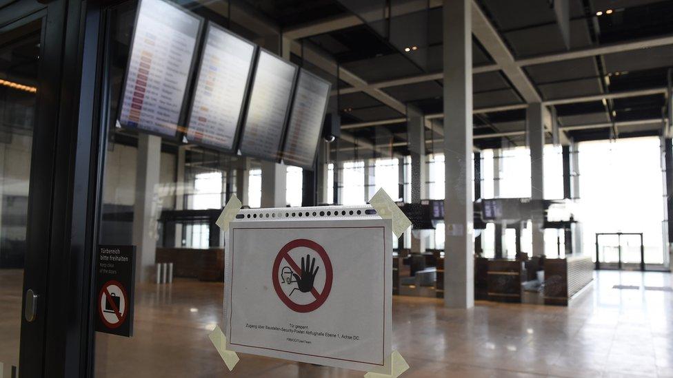 Check-in area at unopened Berlin-Brandenburg airport