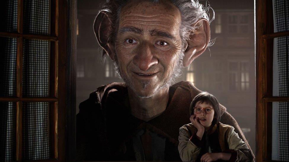 Mark Rylance and Ruby Barnhill in The BFG