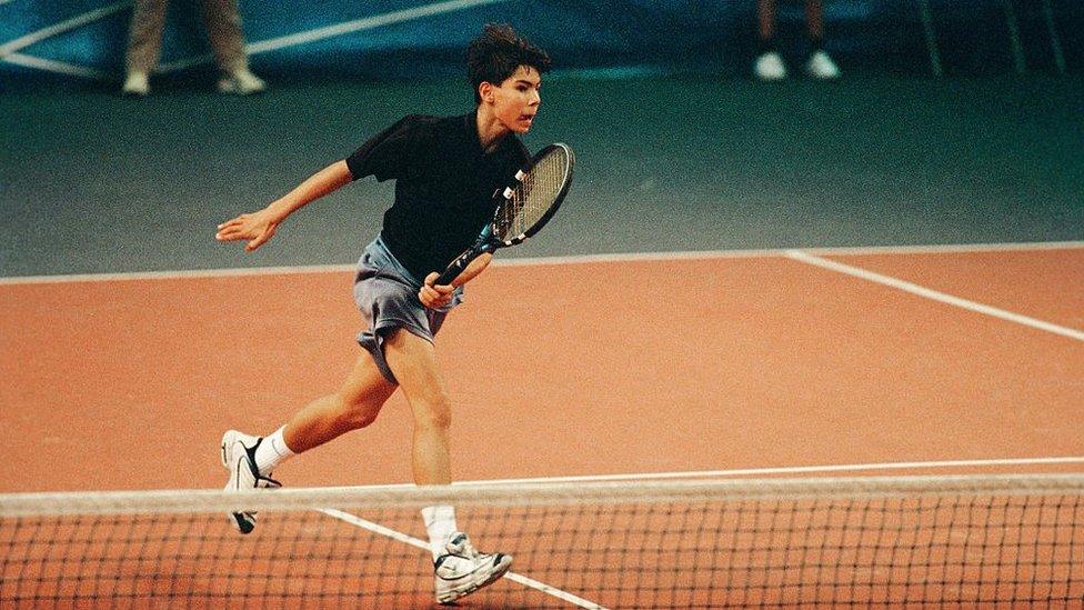 Rafael Nadal from Spain during the 2000 Les Petits As tournament.