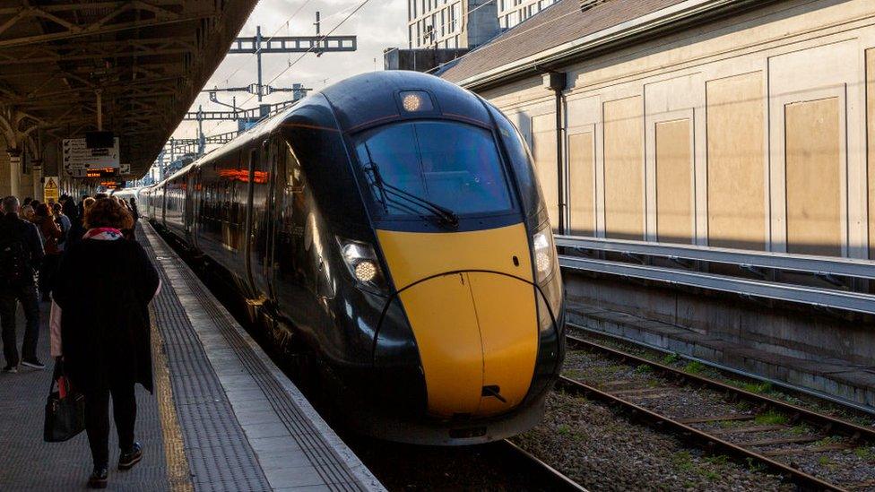 A train at Cardiff Central station