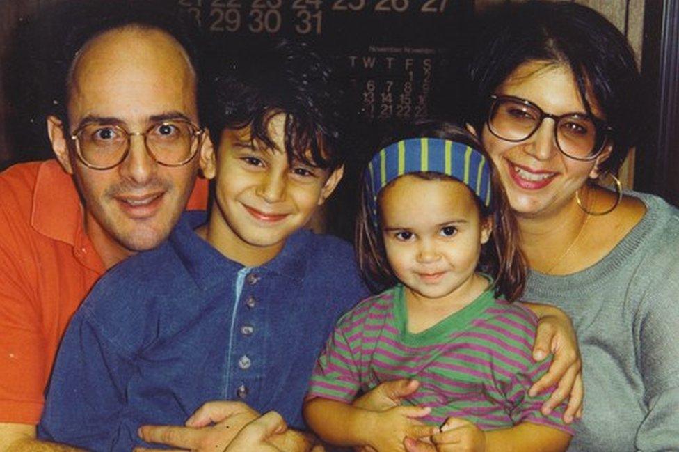 Bob Brody with his son Michael, daughter Caroline, and wife Elvira, pictured in 1995