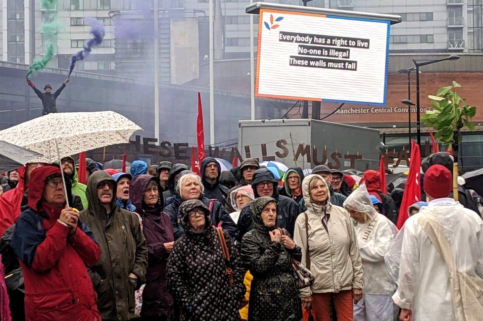 People taking part in the Peterloo memorial performance