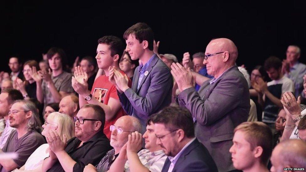 Labour supporters at a TV debate in Glasgow