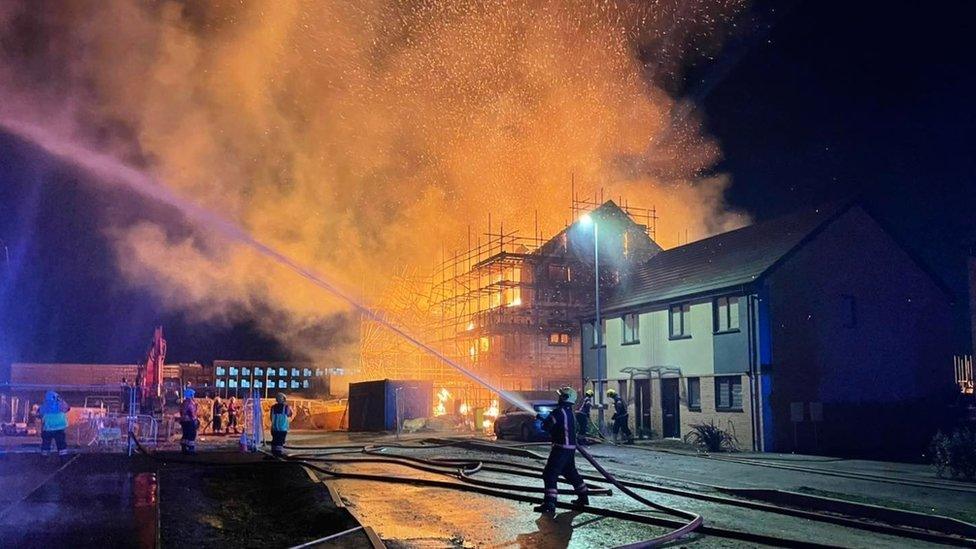 Fire crews tackling blaze at Manor Drive in Gunthorpe, Peterborough