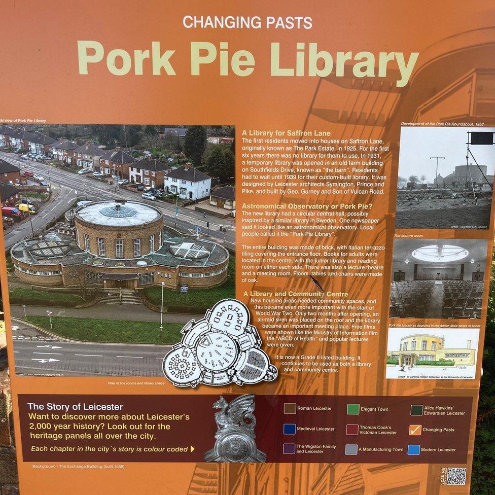 Pork Pie Library information board