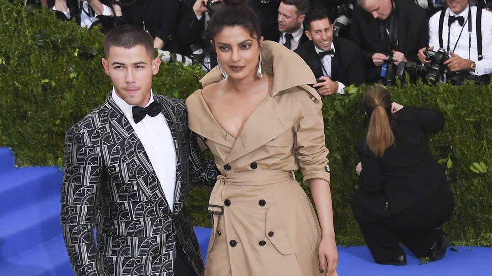 Priyanka Chopra and Nick Jonas attending the Met Gala on May 1, 2017 in New York City.