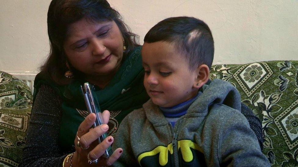 Umair and his grandmother on Skype