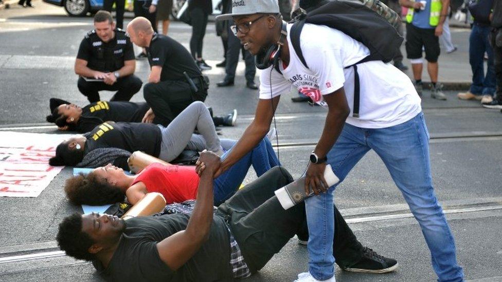 Protesters in Nottingham