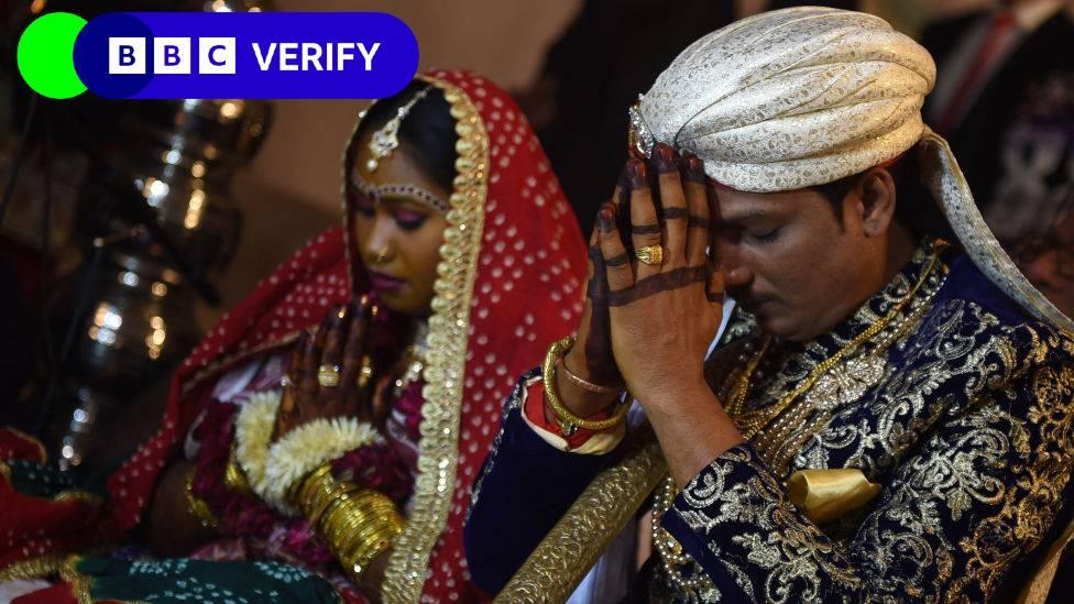 Hindu couple at wedding