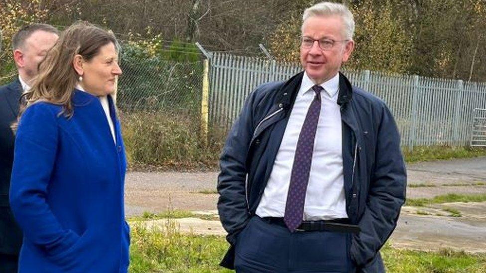 Mr Gove with MP Theo Clarke