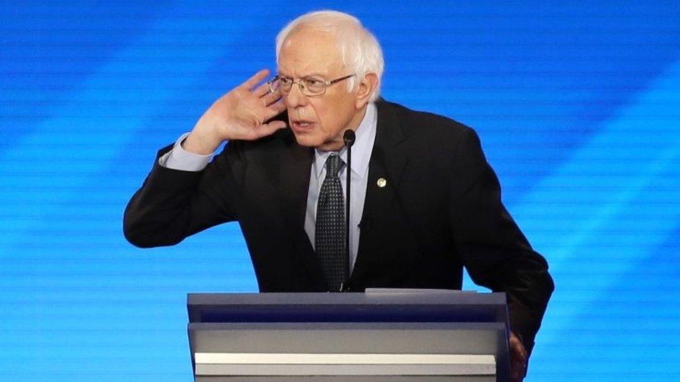 Bernie Sanders during the debate in Manchester, New Hampshire. Photo: 7 February 2020