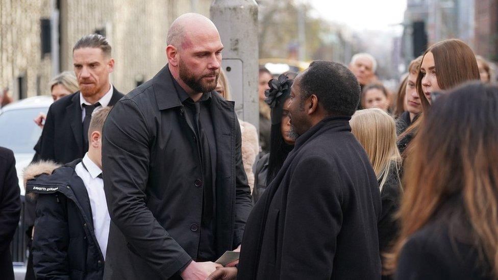 Indi Gregory's parents outside church