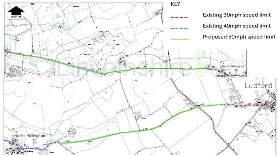 speed limit reduction map for a631