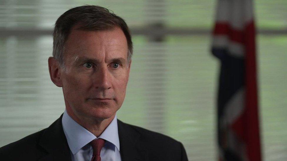 Jeremy Hunt, still from TV interview