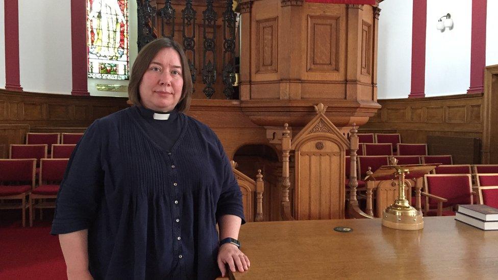 Rev. Dr. Frances Henderson in Church of Scotland kirk