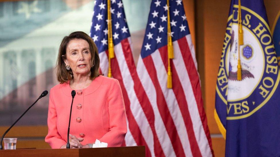 Speaker of the House Nancy Pelosi says Mr Barr committed a crime