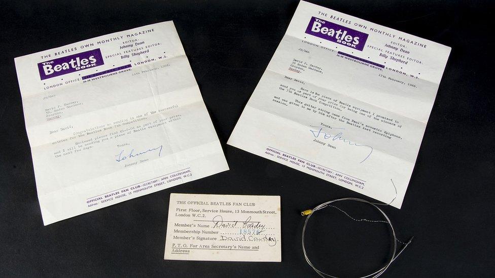 Paul McCartney guitar string and letters