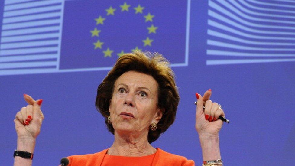 Europe's Digital Agenda Commissioner Neelie Kroes during a press conference at the EU headquarters in Brussels (30 June 2014)