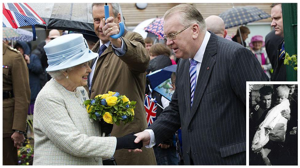 Queen is greeted by Jeff Edwards in Aberfan in 2012