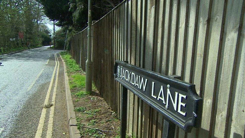 Jackdaw Lane street sign