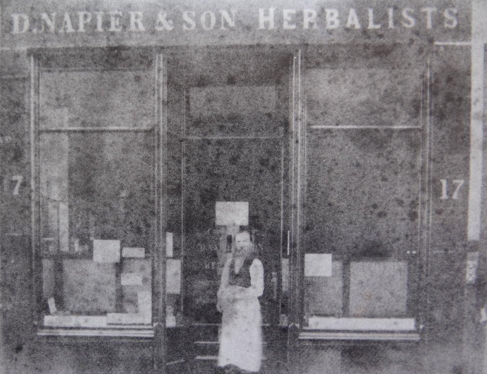 Duncan Napier outside his shop