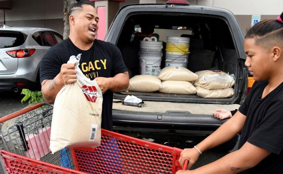 Residents have been purchasing sandbags and plywood ahead of the hurricane's arrival