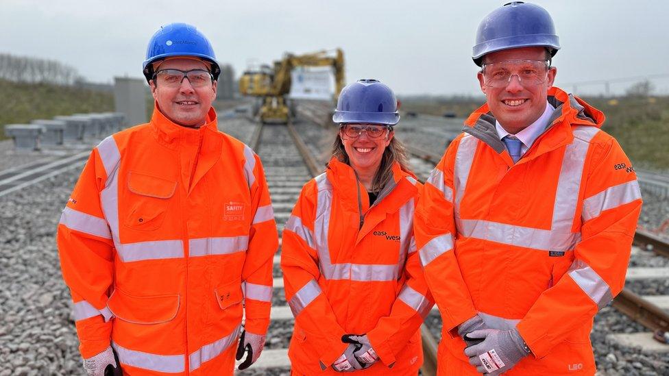 Huw Merriman, Beth West and Greg Smith