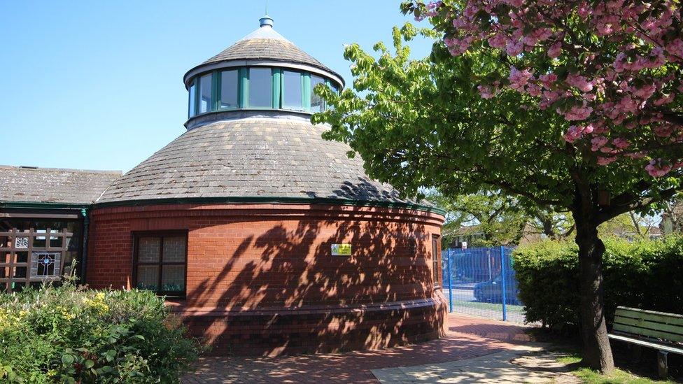 The exterior of Bishops' Church of England and Roman Catholic Primary School library