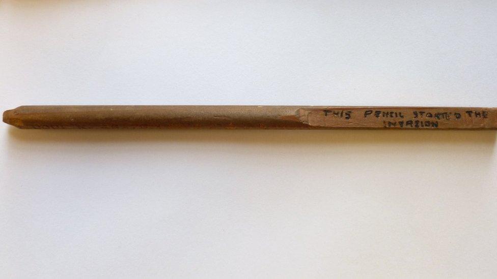 Pencil used by Lt Cdr John Harmer to sign the order for Force G