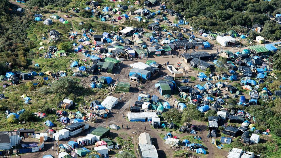 Aerial image of camp in October 2015