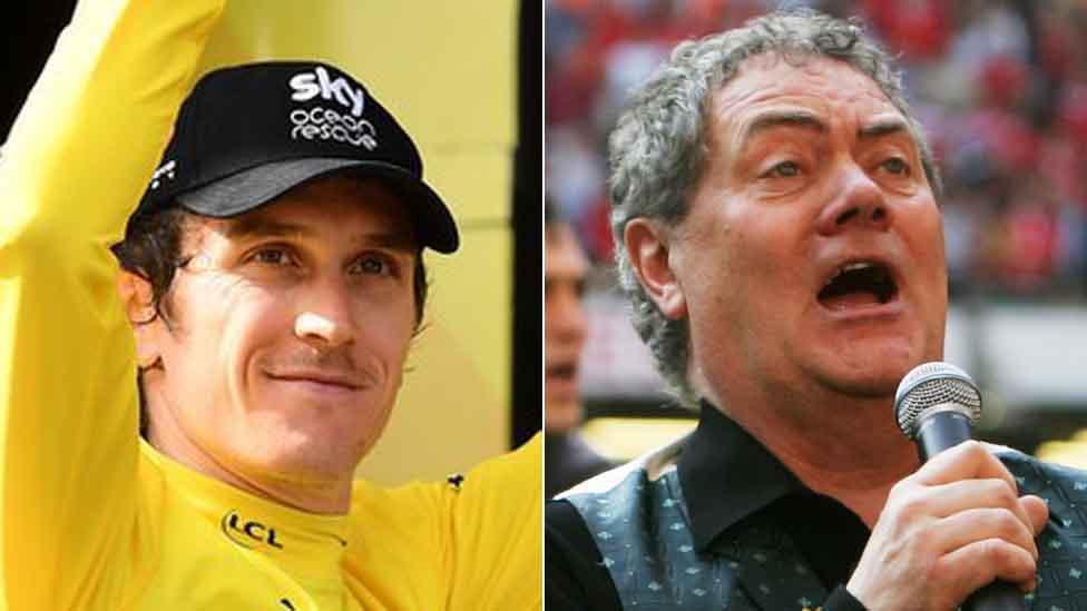 Geraint Thomas and Max Boyce