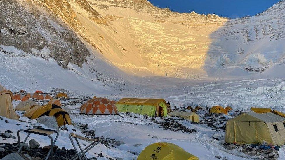 Everest's Camp 2 seen during the 2021 climbing season